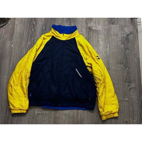 Vintage Tommy Hilfiger Revisable Jacket Logo Windbreaker Full Zip Size Large Mul - Picture 1 of 10